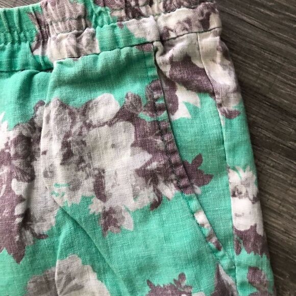 kut from the kloth mint teal jansen printed floral linen short size 6 - Picture 2 of 8